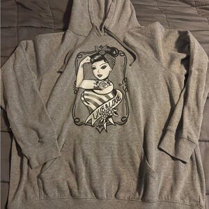Grey Torrid Rosie the Riveter size 1 Hoodie with Kangaroo Pocket